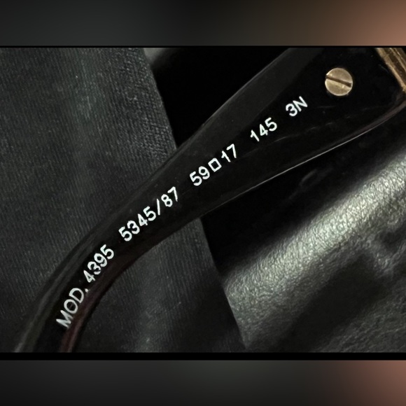 VERSACE LUXXOTICA BLACK OCTAGON FRAMES WGOLD LATTICE DETAIL & GOLDEN CHAIN INCL - Picture 5 of 8